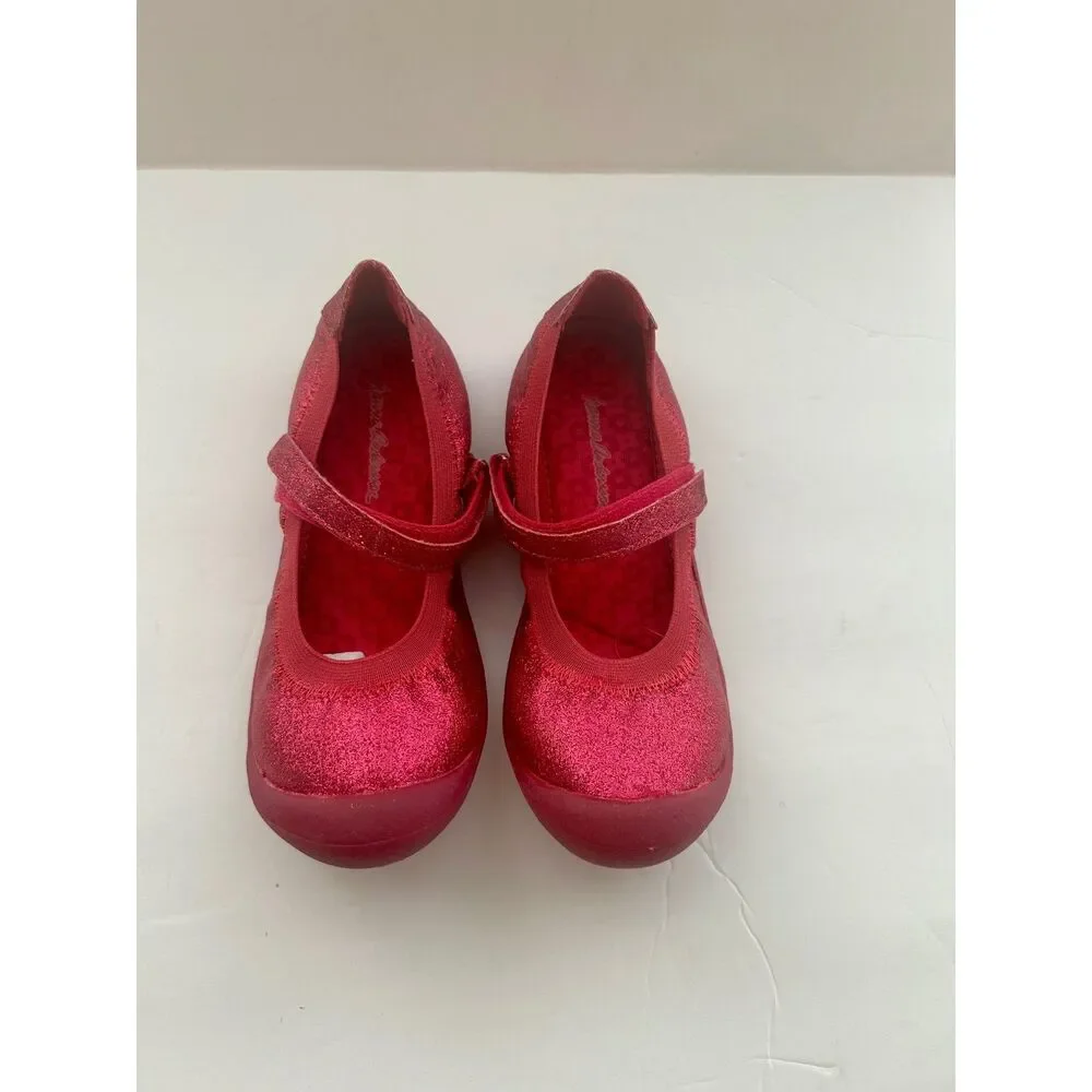 Hanna Andersson G. Maya Mary Jane, Cerise Glitter, Youth Size 2, NIB